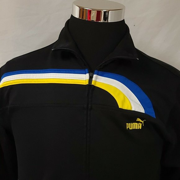 PUMA Boys Large Black Long Sleeve Full Zip Cotton Polyester Track Jacket - Picture 2 of 12